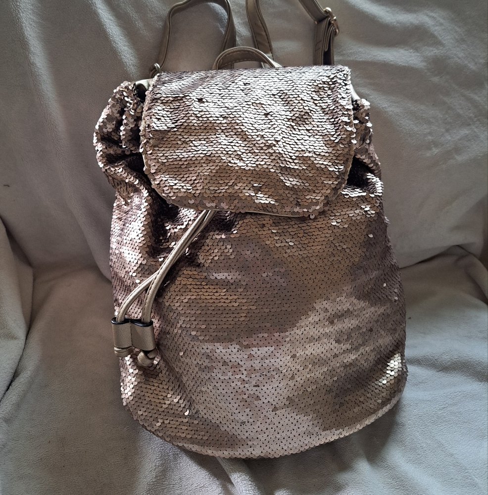 Gold sequins backpack